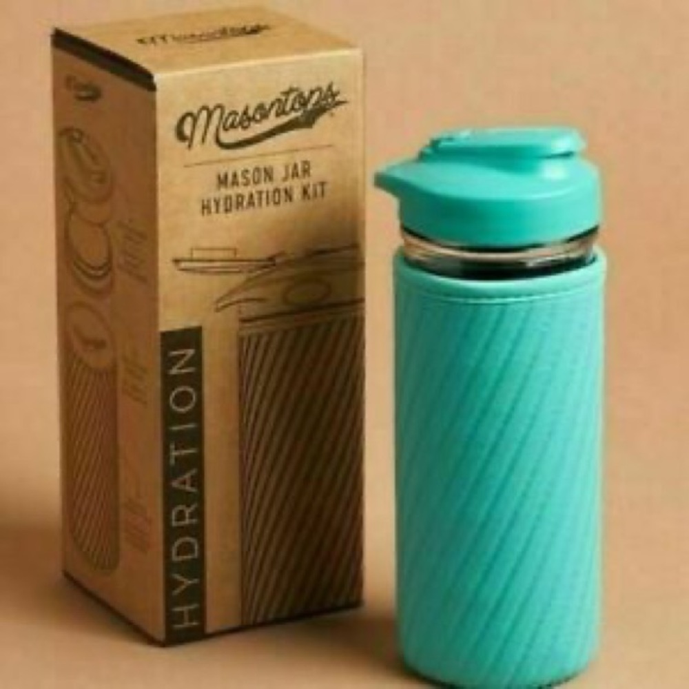 Mason Tops Glass Water Bottle